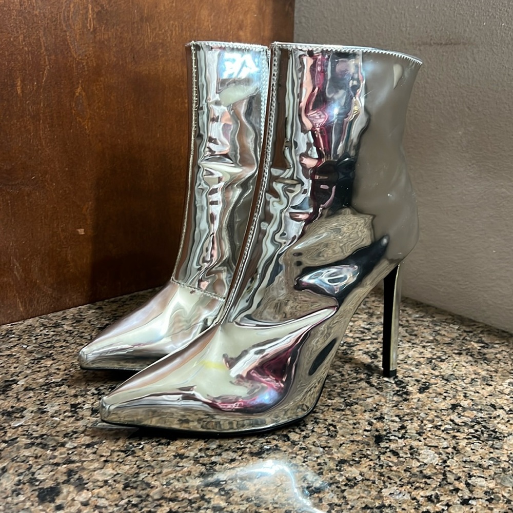 Tony Bianco silver booties. Only tried on.
